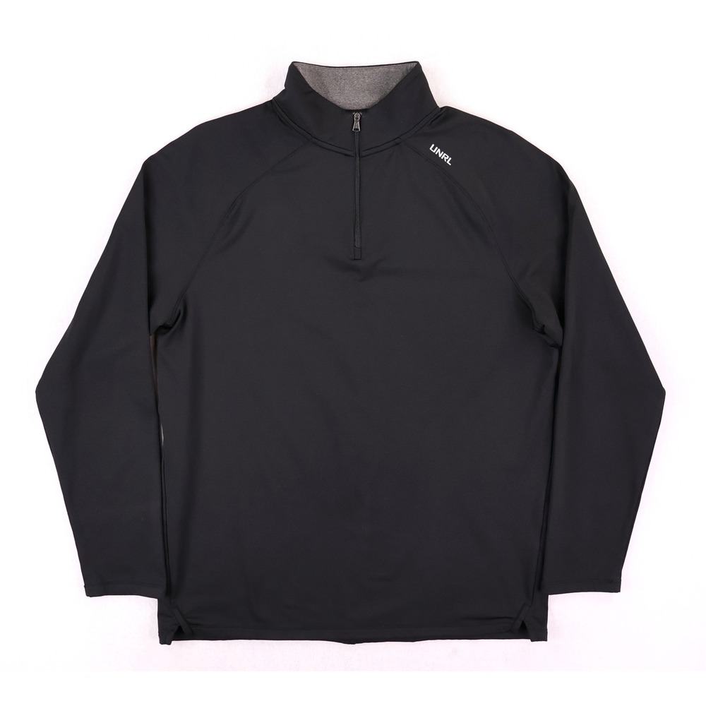 UNRL Quarter Zip Pullover Mens Medium Black Athletic Fit Performance Long Sleeve